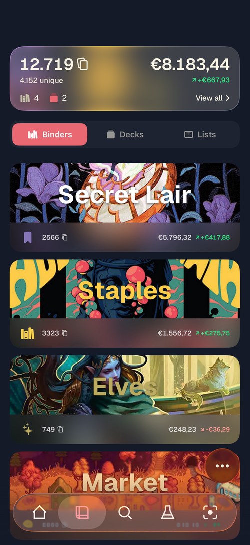 The collection screen in Sparkheim