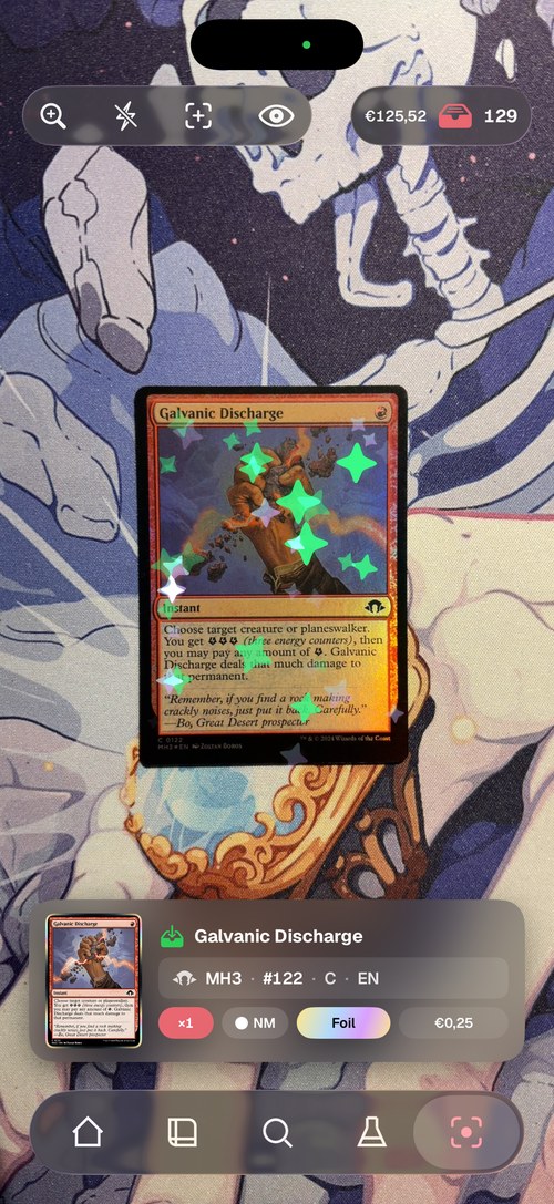 The Sparkheim scanner reading a card